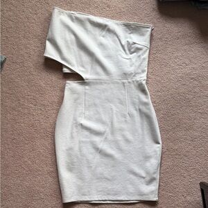 Off the Shoulder White cut out mini Dress